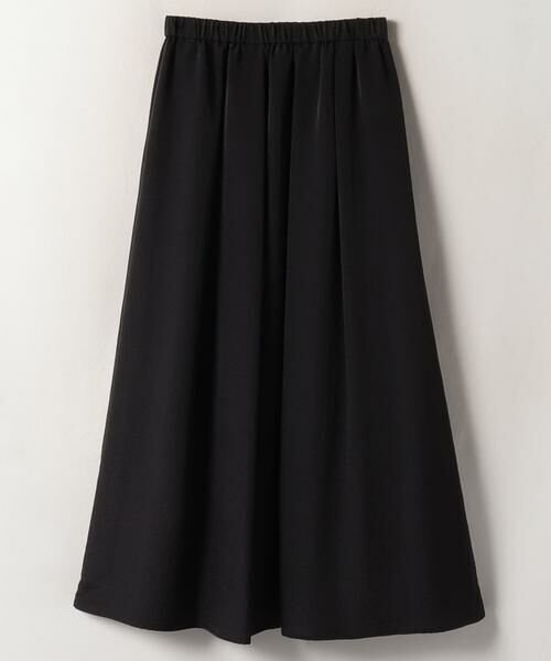 ＊＊allureville / アルアバイル スカート | ブライトサテンフレアスカート（ブラック）