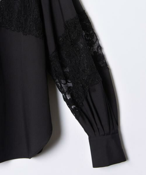 S アルアバイル allureville ブラウス シャツ トップス レース　黒 allureville（アルアバイル） ブラウス シャツ コードレースブラウス