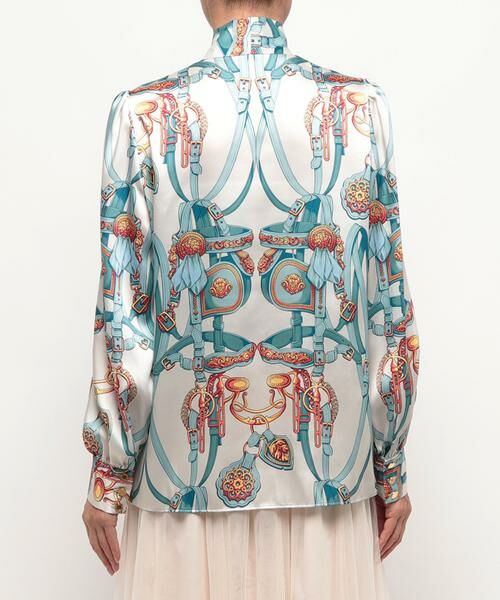 アルアバイル　ルルウィルビー ハーネスプリントリボンブラウス LOULOU WILLOUGHBY】ハーネスプリントリボン