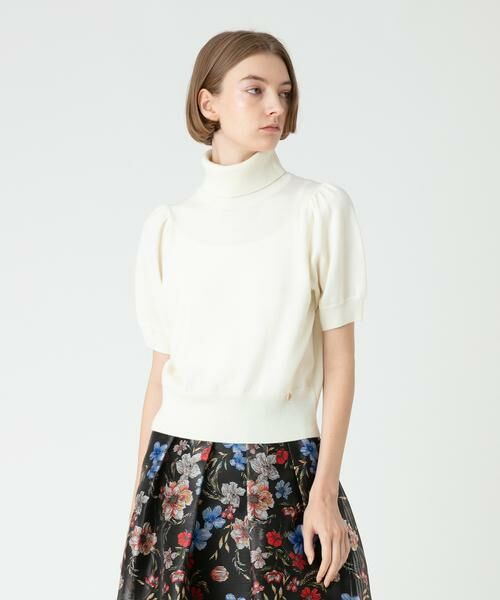 ＊＊allureville / アルアバイル ニット・セーター | コンパクトタートルハーフスリーブプルオーバー（オフホワイト）