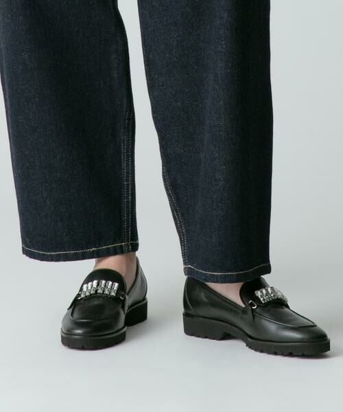 ＊＊allureville / アルアバイル ビジネス・ドレスシューズ | ビジューローファー（ブラック）