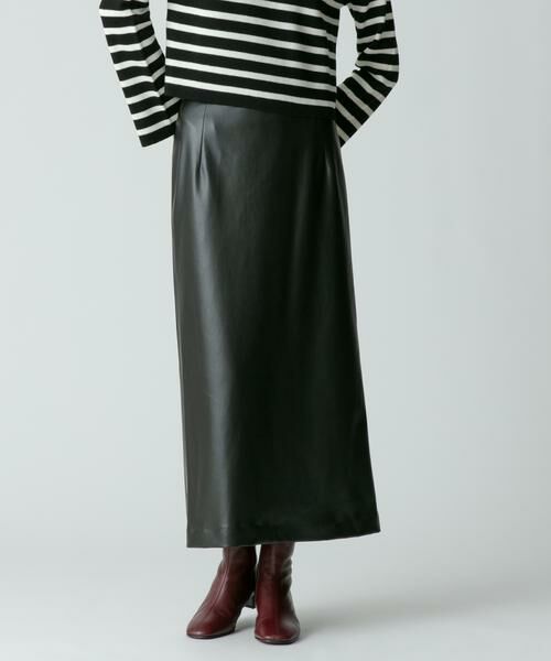 ＊＊allureville / アルアバイル スカート | フェイクレザーバックスリットスカート | 詳細3