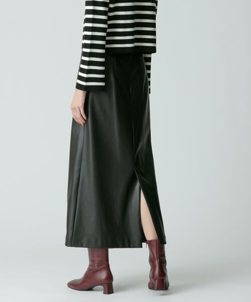 ＊＊allureville / アルアバイル スカート | フェイクレザーバックスリットスカート | 詳細5