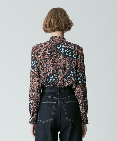 楽天市場】総柄シャツ 長袖 シャツ ストレッチ バルーンスリーブ