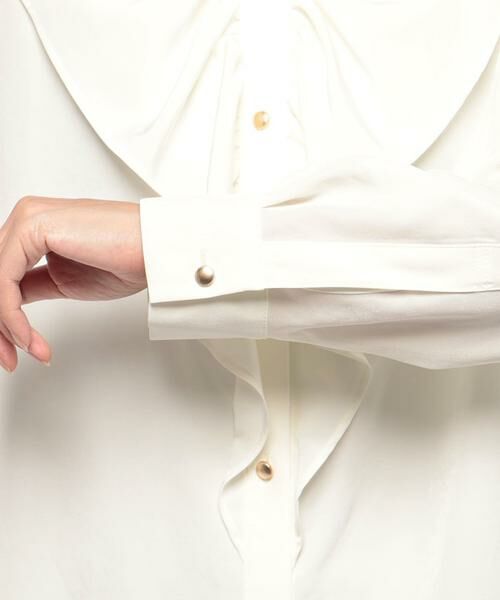 セール】 トリアセポリエステルフロントフリルブラウス （シャツ