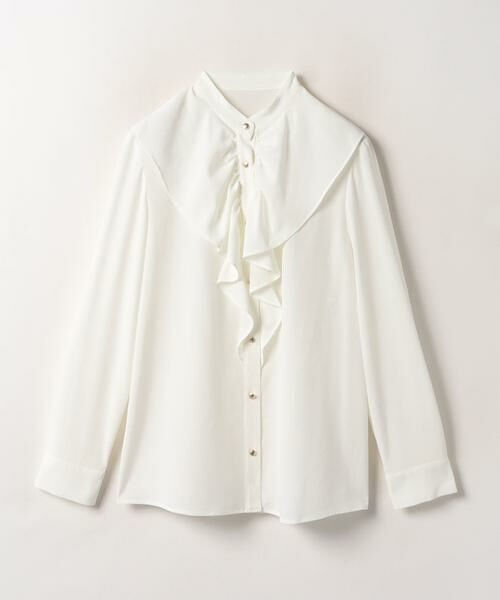 セール】 トリアセポリエステルフロントフリルブラウス （シャツ