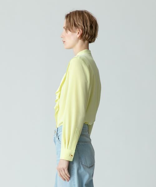 セール】 トリアセポリエステルフロントフリルブラウス （シャツ