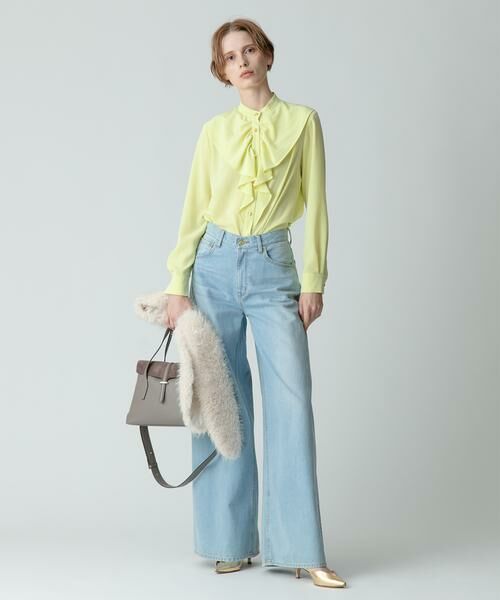 セール】 トリアセポリエステルフロントフリルブラウス （シャツ