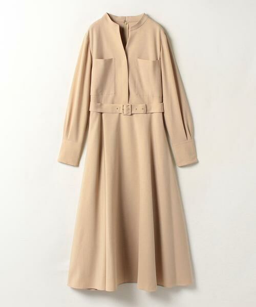 梳毛調ポリエステルスラッシュネックワンピース （ワンピース