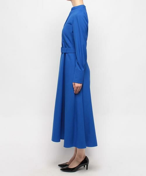 梳毛調ポリエステルスラッシュネックワンピース （ワンピース