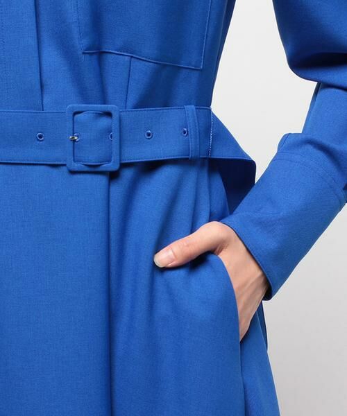 梳毛調ポリエステルスラッシュネックワンピース （ワンピース