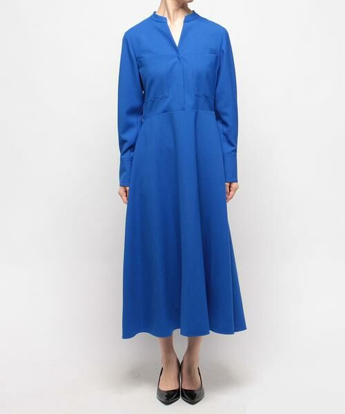 梳毛調ポリエステルスラッシュネックワンピース （ワンピース