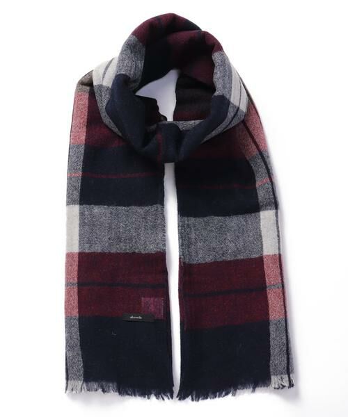 allureville チェックウールガーゼマフラー 新品 allureville（アルアバイル） マフラー チェックウールガーゼマフラー