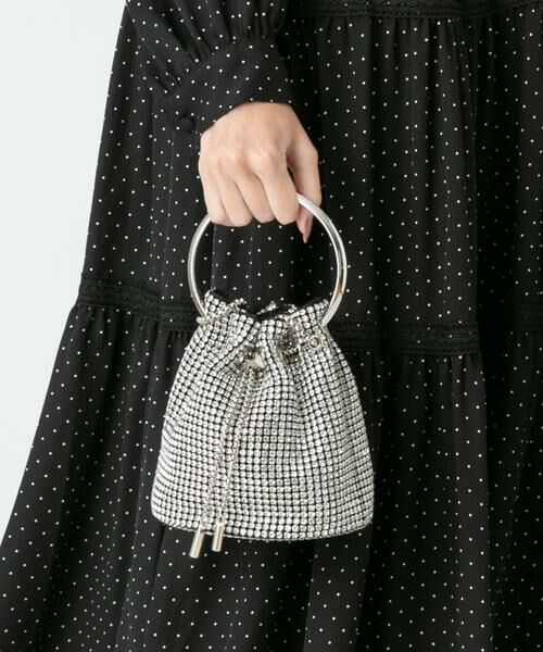 ＊＊allureville / アルアバイル ショルダーバッグ | ビジュー巾着ショルダー（シルバー）