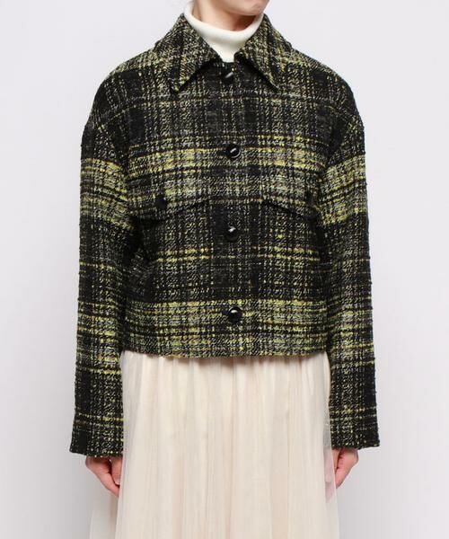 アルアバイル　ルルウィルビー リングツイードステンカラージャケット LOULOU WILLOUGHBY】リングツイードステンカラージャケット
