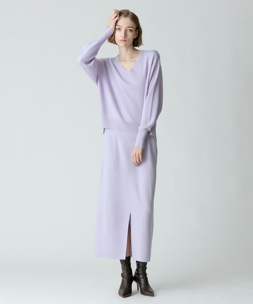 ＊＊allureville / アルアバイル スカート | ウールスムースタイトスカート（ラベンダー）