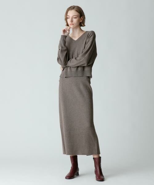＊＊allureville / アルアバイル スカート | ウールスムースタイトスカート（モカ）
