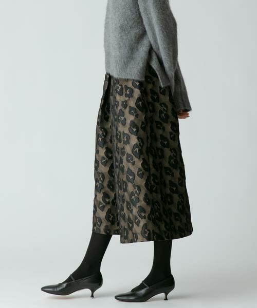 セール】 レオパードジャガードタックスカート （スカート