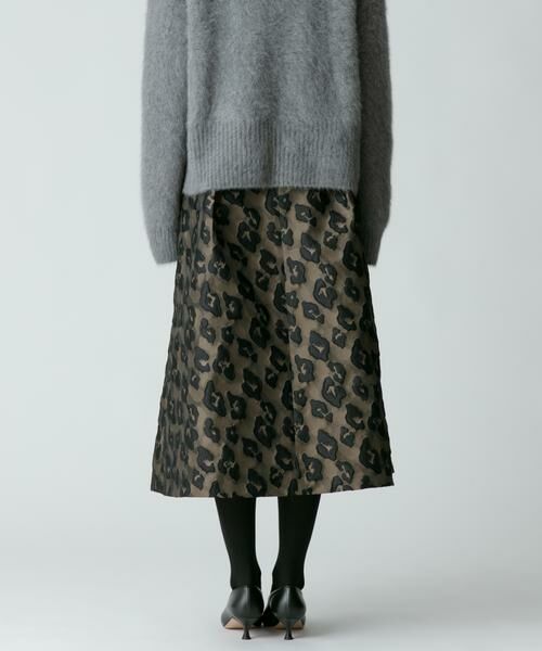 セール】 レオパードジャガードタックスカート （スカート