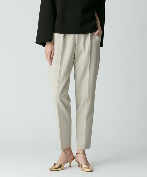 ＊＊allureville / アルアバイル パンツ | ダブルクロステーパードタックパンツ（ベージュ）