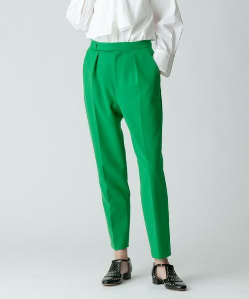 ＊＊allureville / アルアバイル パンツ | ダブルクロステーパードタックパンツ（グリーン）