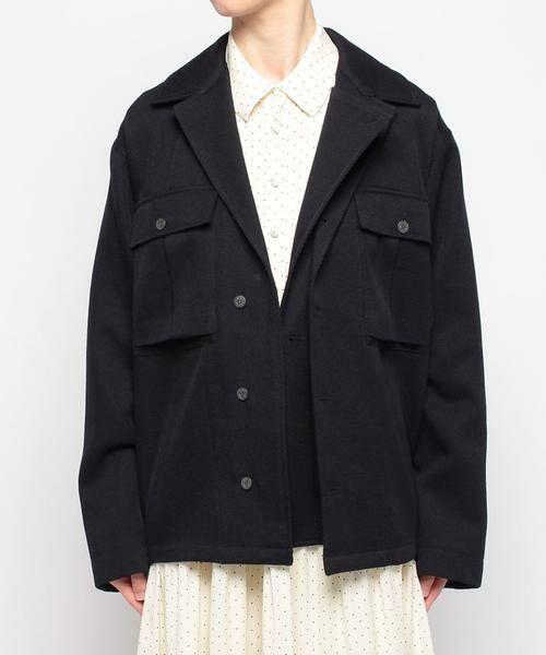 アーカイブ 80s   デザインウールブルゾン 黒 モード Rocky Monroe ブルゾン アウター オーバーサイズ ウールテックメルトン