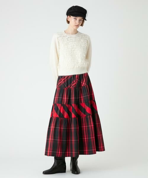 MIXパターンチェックティアードスカート （スカート