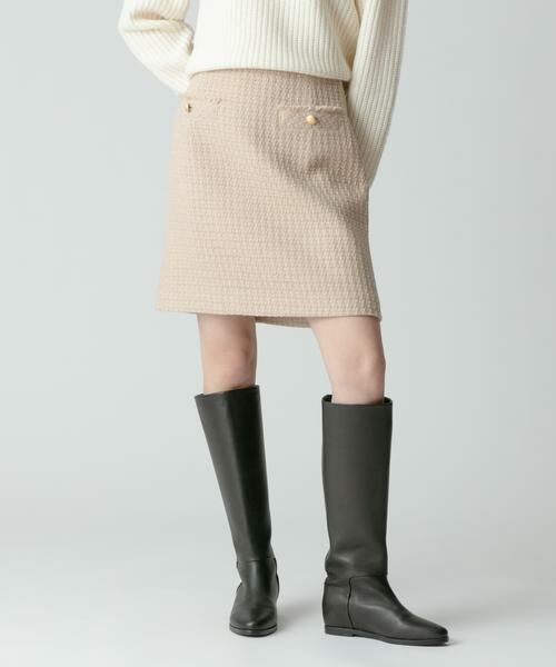 【美品】アルアバイル 2023 リングツイードスカート ボノット社製生地 リングツイードスカート | allureville (Women)/アルアバイル