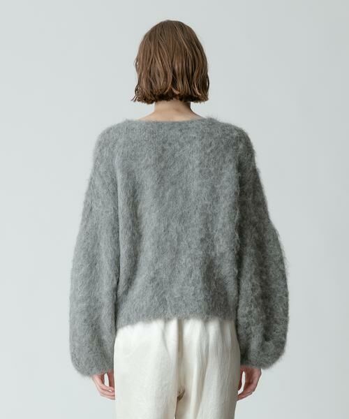 アドーア＊アルパカウール ゆるいエアリーシャギー プルオーバーニット＊黒 アドーア＊アルパカウール ゆるいエアリーシャギー プルオーバーニット＊黒