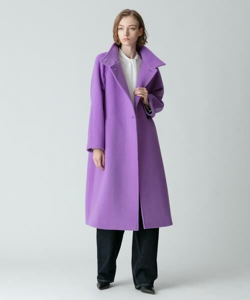 ＊＊allureville / アルアバイル その他アウター | ビーバースタンドカラーコート（パープル）