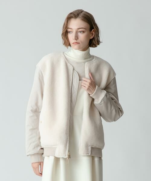 セール】 ボア+ツイルコンビネーションMA－1 （ブルゾン  