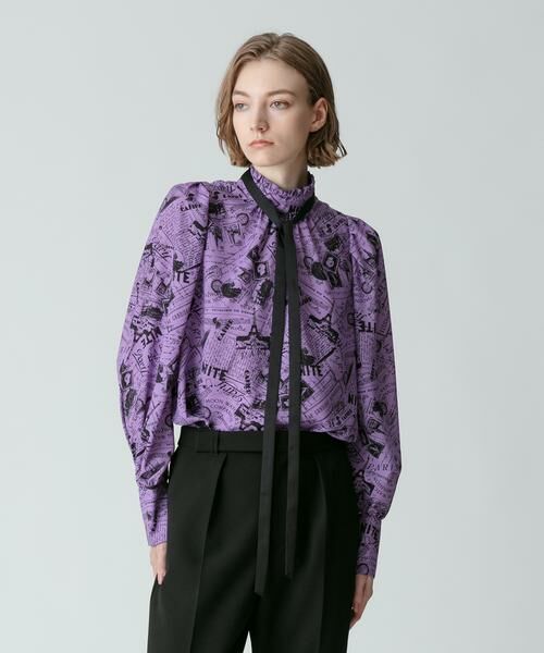 ＊＊allureville / アルアバイル シャツ・ブラウス | PARISナイトプリントハイカラープラウス | 詳細12