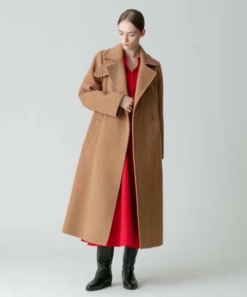アルアバイル　フランネルスラッシュネックワンピース ベージュ PEフランネルスラッシュネックワンピース | allureville