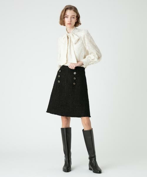 ＊＊allureville / アルアバイル スカート | ジオリカラメツイードスカート（ブラック）