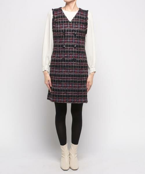 ♡ルルウィルビー MALHIA KENTチェックツイードワンピース♡ アルアバイル ルルウィルビー MALHIA KENTチェックツイードワンピース