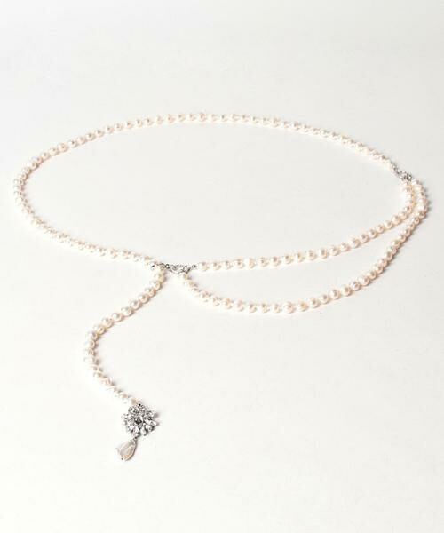 ＊＊allureville / アルアバイル ベルト・サスペンダー | 淡水パールベルト（オフホワイト）