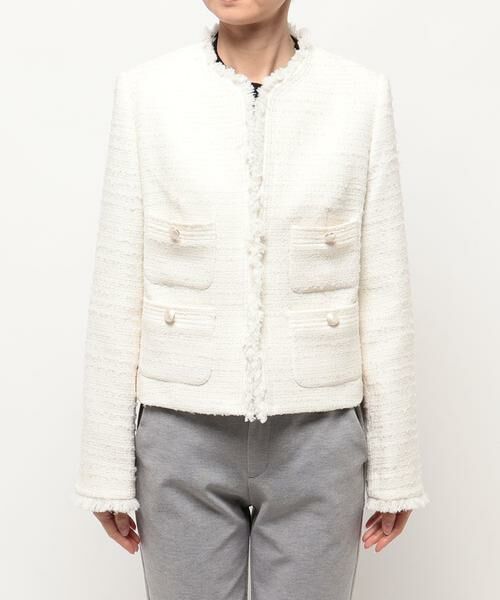 フラッグツイード4ポケットクルージャケット （ノーカラージャケット