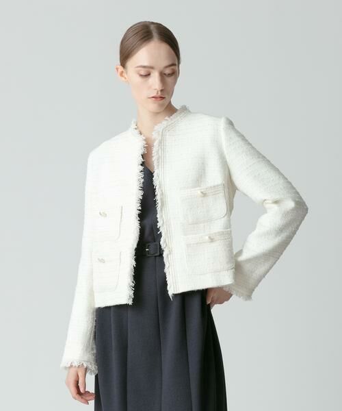 フラッグツイード4ポケットクルージャケット （ノーカラージャケット