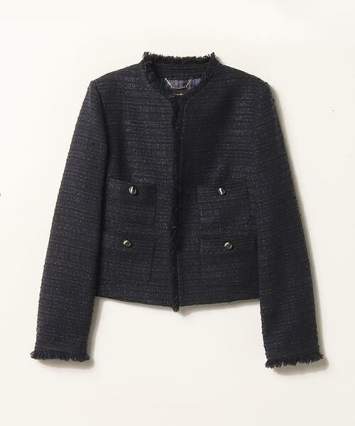 フラッグツイード4ポケットクルージャケット （ノーカラージャケット