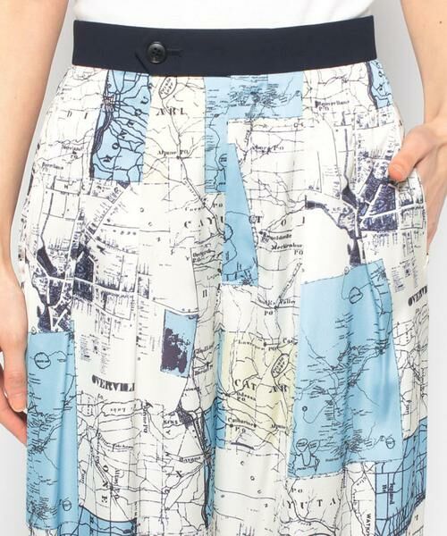 近年✨アルアバイル　マッププリントパンツ　地図柄　ワイドパンツ　サイズ2 マッププリントタックワイドパンツ|allureville OFFICIAL SITE
