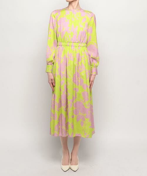 ツートンフラワーフレアワンピース （ワンピース