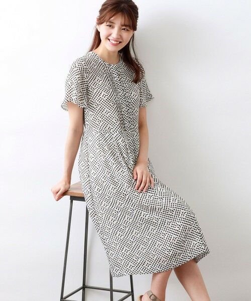 セール ブロック幾何プリントワンピース ロング マキシ丈ワンピース Amaca アマカ ファッション通販 タカシマヤファッションスクエア