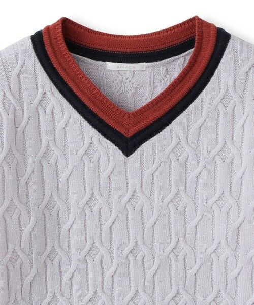 AMACA / アマカ ニット・セーター | ケーブルVネックニット | 詳細2