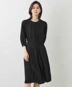 AMACA / アマカ ロング・マキシ丈ワンピース | ストレッチマットサテン　タックワンピース