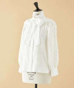 【WEB・一部店舗限定】【ATELIER COLLECTION】ジャカードコンビ　２WAYボウタイブラウス