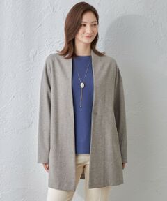 AMACA / アマカ ノーカラージャケット | ミドル丈ウールコーディガン