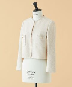 【WEB・一部店舗限定】【ATELIER COLLECTION】スラブツイードノーカラージャケット