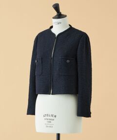 【WEB・一部店舗限定】【ATELIER COLLECTION】スラブツイードノーカラージャケット