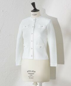 AMACA / アマカ ノーカラージャケット | 【ATELIER COLLECTION】ブークレージャカードニットジャケット