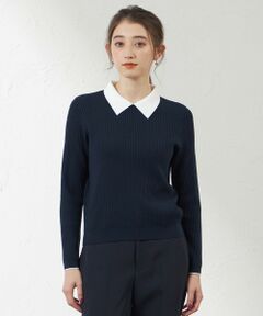 AMACAトップス【正規店購入】 プレーティングシルケット バンドカラーカットソー(トップス